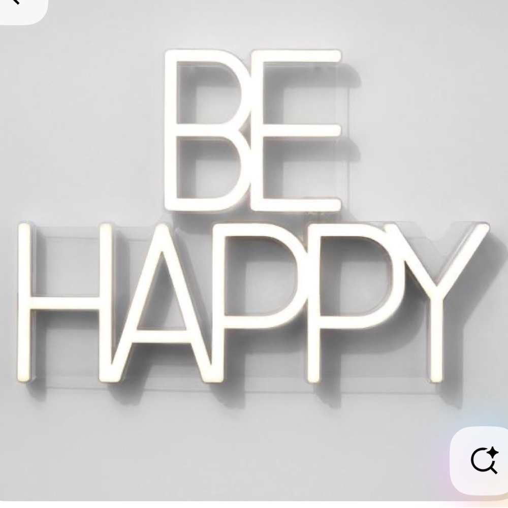 Room Essentials Happy Neon Wall Sign - White